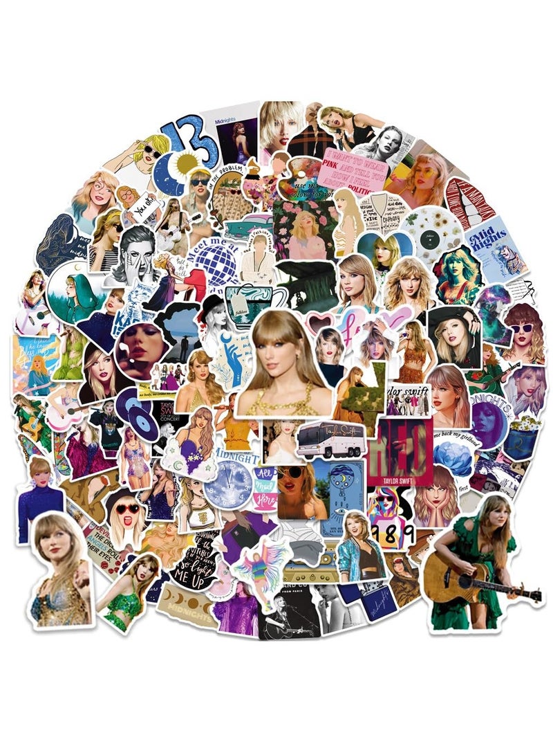 Zikra Taylor Swift Folklore Vinyl Stickers - 200 Pack of Female Pop Singer Stickers for Teens, Perfect for Laptops, Hydro Flasks, Skateboards, and Travel Cases. - Image 1