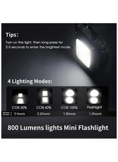 ماركة غير محددة سلسلة مفاتيح بكشاف LED صغيرة متعددة الوظائف المحمولة COB مصابيح التخييم USB شحن أضواء العمل في الهواء الطلق الصيد التنزه فانوس  - Image 2