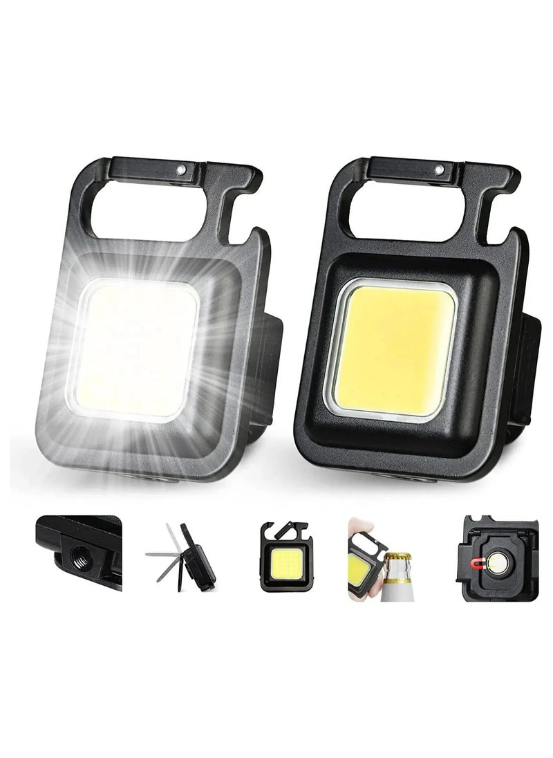 Generic Mini LED Flashlight Keychain Multifunctional Portable COB Camping Lamps USB Charging Work Lights Outdoor Fishing Hiking Lantern  - Image 1