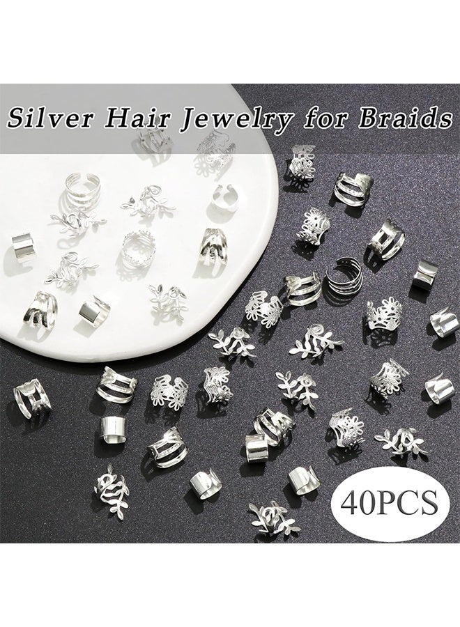 HY 80 Pcs Braid Hair Rings, Braid Metal Cuff Ornaments Love Style Braid Ring Clip Hair Braid Beads Plated Cuff Clip For Synthetic Crochet Braiding Hair Decoration Accessories (Multi Style) - Image 3