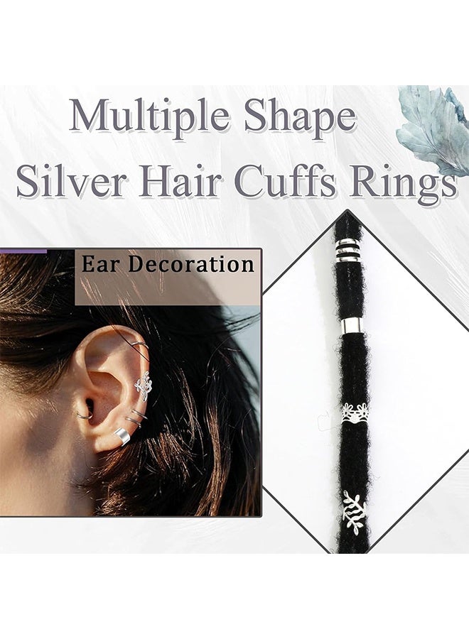 HY 80 Pcs Braid Hair Rings, Braid Metal Cuff Ornaments Love Style Braid Ring Clip Hair Braid Beads Plated Cuff Clip For Synthetic Crochet Braiding Hair Decoration Accessories (Multi Style) - Image 5