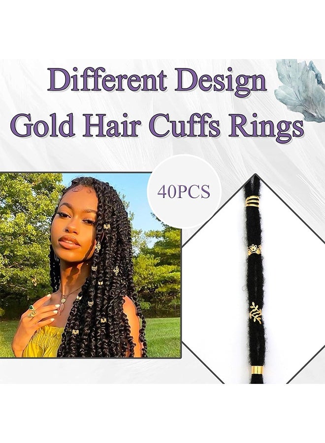 HY 80 Pcs Braid Hair Rings, Braid Metal Cuff Ornaments Love Style Braid Ring Clip Hair Braid Beads Plated Cuff Clip For Synthetic Crochet Braiding Hair Decoration Accessories (Multi Style) - Image 4