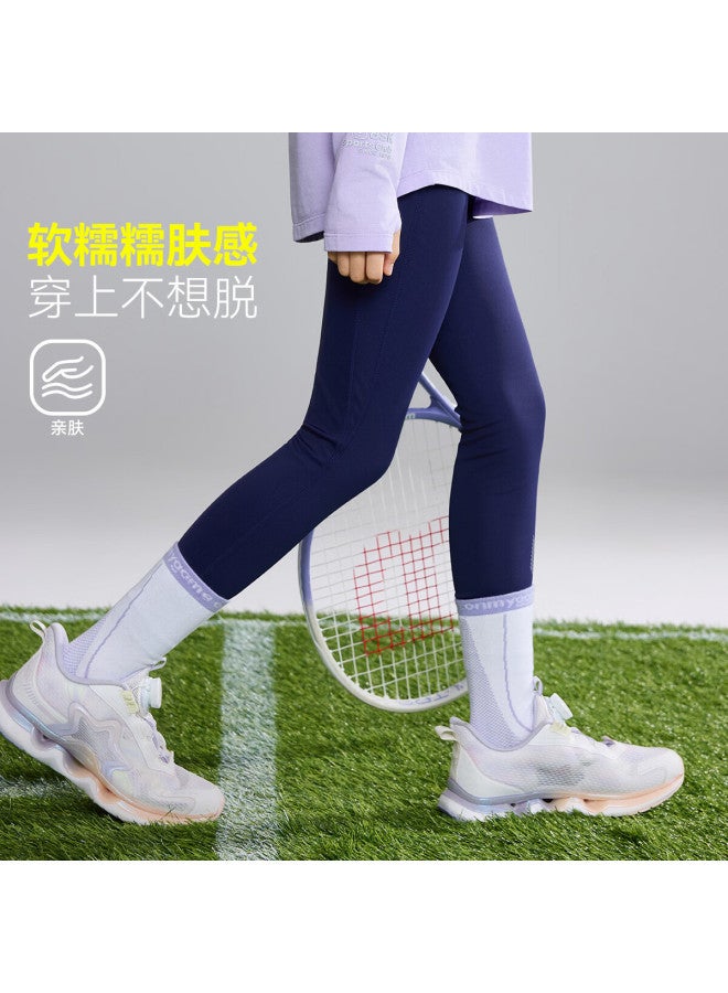 Ask Junior Kids Pants Spring High Elastic Yoga Pants Girls Sports Cooling Slim Leggings Size 130