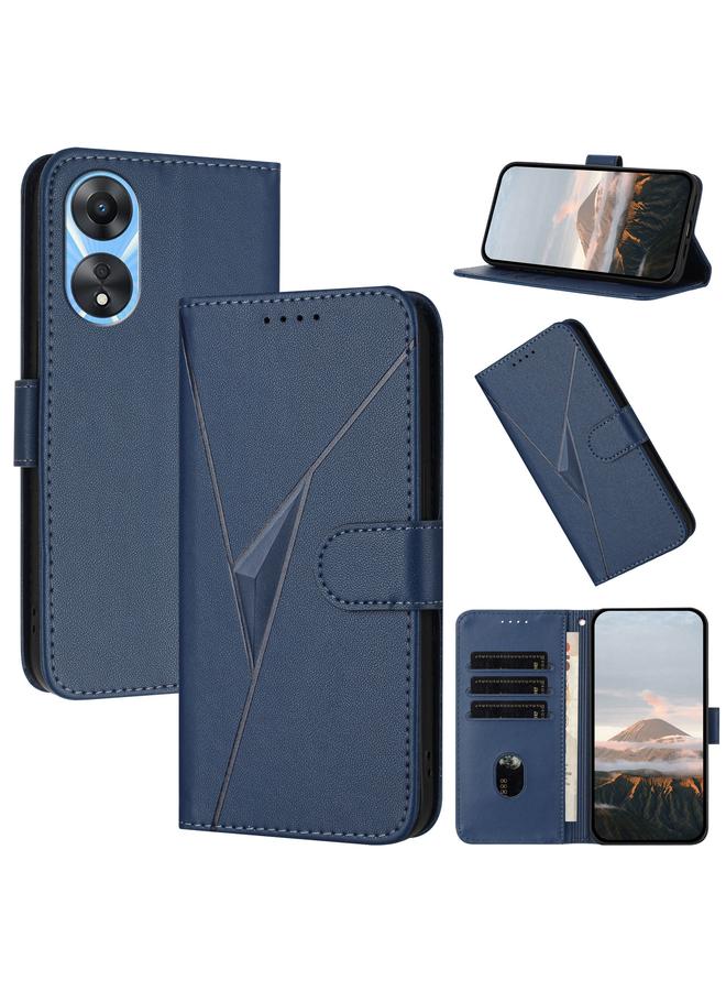 S-TOP Case For OPPO A58 4G Triangle Pattern Buckle Clasp Leather Phone Case - Image 1