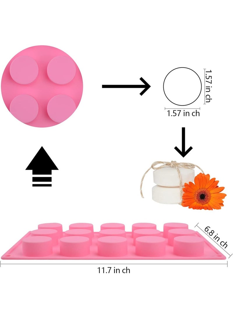 HZYH 2 Pcs 15 Holes Cylinder Silicone Mold, Silicone Soap Mold, Silicone Molds for Soap Making, for Handmade Soap, Lotion Bars, Bath Bombs, Chocolate, Cake - Image 2