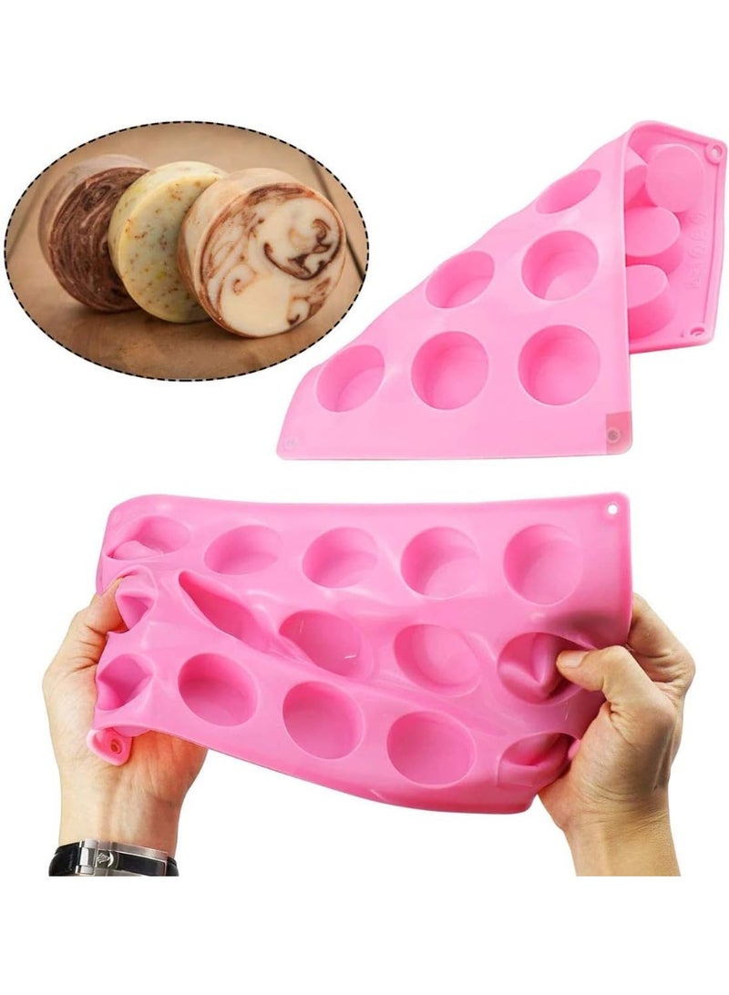 HZYH 2 Pcs 15 Holes Cylinder Silicone Mold, Silicone Soap Mold, Silicone Molds for Soap Making, for Handmade Soap, Lotion Bars, Bath Bombs, Chocolate, Cake - Image 4