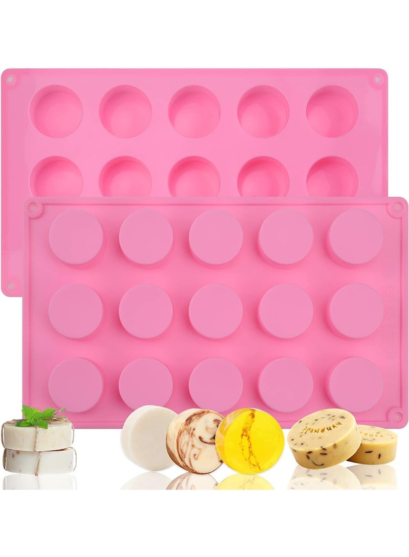 HZYH 2 Pcs 15 Holes Cylinder Silicone Mold, Silicone Soap Mold, Silicone Molds for Soap Making, for Handmade Soap, Lotion Bars, Bath Bombs, Chocolate, Cake - Image 1