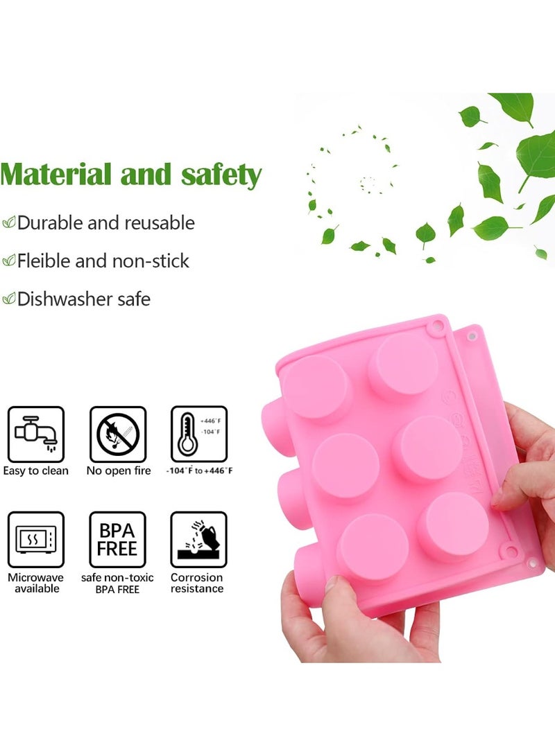HZYH 2 Pcs 15 Holes Cylinder Silicone Mold, Silicone Soap Mold, Silicone Molds for Soap Making, for Handmade Soap, Lotion Bars, Bath Bombs, Chocolate, Cake - Image 3