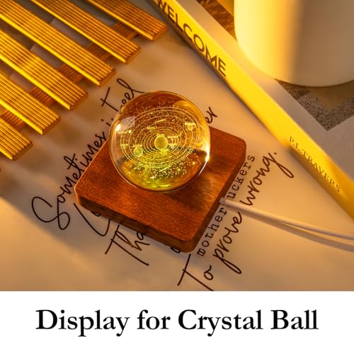 IFOLAINA LED Wood Light Base for Crystal Glass Art Crystal Sphere Holder Wooden Lamp Stand Base Multicolor Changing Square Lighted Base Pedestal for Resin Art Acrylic - Image 2