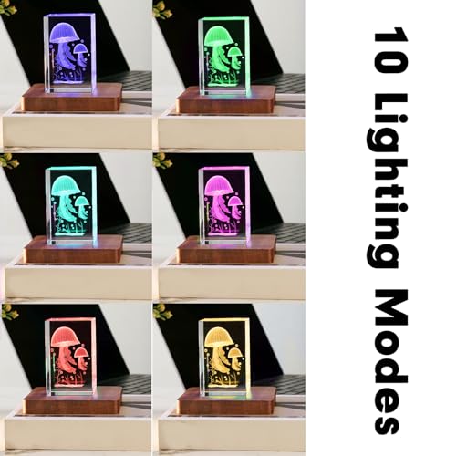 IFOLAINA LED Wood Light Base for Crystal Glass Art Crystal Sphere Holder Wooden Lamp Stand Base Multicolor Changing Square Lighted Base Pedestal for Resin Art Acrylic - Image 4