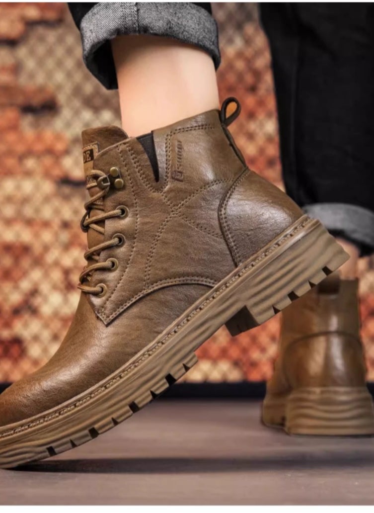 Deerway - Men's High Top Outdoor Waterproof Casual Shoes Martin Boots - Image 1