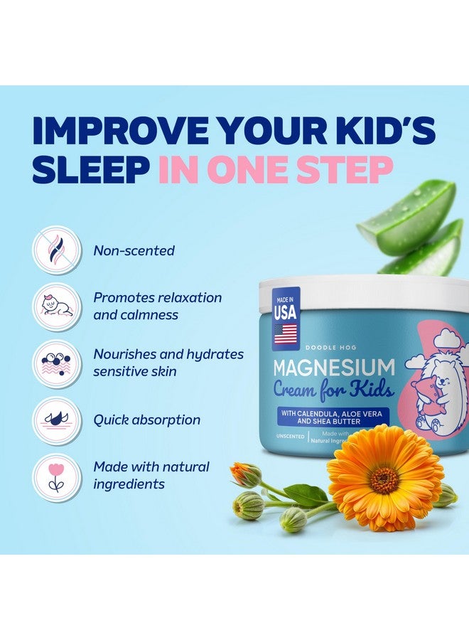 DOODLE HOG Magnesium Cream for Kids - Soothing Relief & Relaxation with Calendula, Aloe Vera, Shea Butter - Topical Magnesium Cream for Sleep - USA Made - (4 oz, Unscented) - Image 2