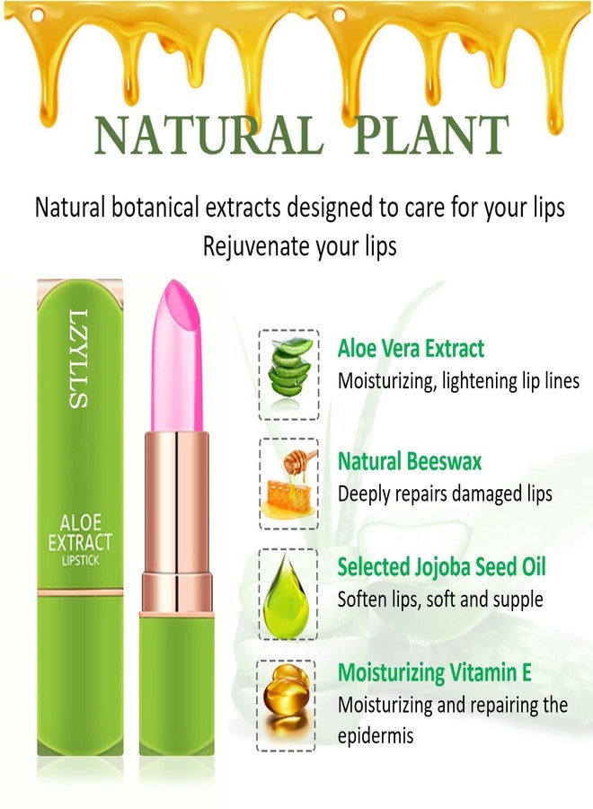 LZYLLS Aloe Jelly Lipstick,Long Wear Nourishing Lip stick,Waterproof Moisturizing Color Changing Lip Balm Lipstick,Lip Gloss,Magic Temp Color Change Matte Lip Gloss Makeup - Image 3