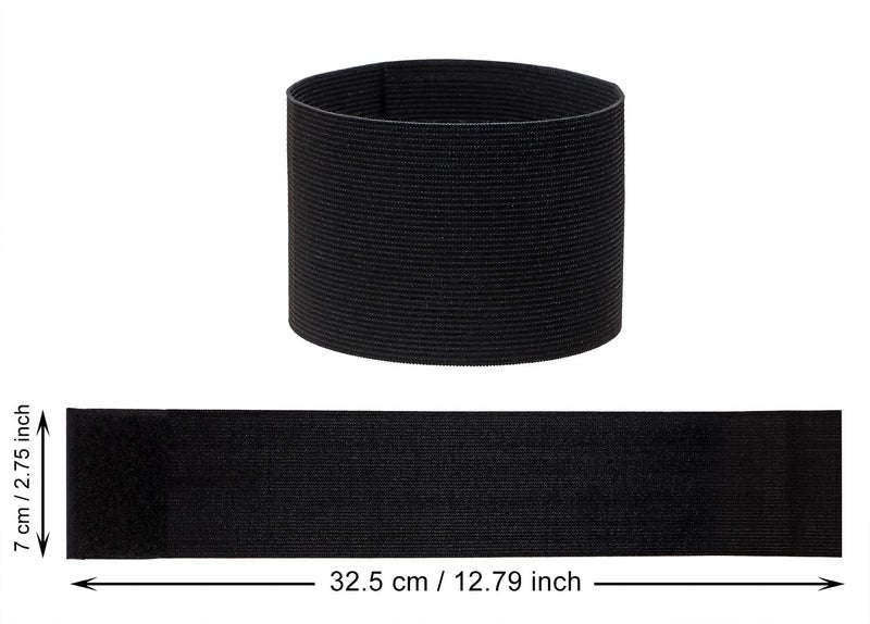 ONLYKXY 3PCS Captain Armbands 7x32.5CM/2.75x12.79inch Adjustable Leader Armband Team Sport Armband for Soccer Basketball Volleyball School Team Competition Coach Players Wrist Arm Bands (Black) - Image 2