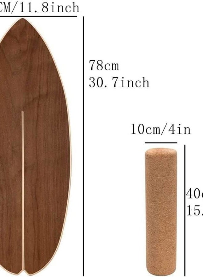 asktom Balance Board Indoor Surfboard Surf Style Home Fitness with Wheel for Exercise, Athletic Training and Board Sports - Fun Workout Equipment For Balance, Stability and Improving Core Strength (NO BASE) - Image 2