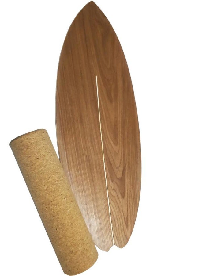 asktom Balance Board Indoor Surfboard Surf Style Home Fitness with Wheel for Exercise, Athletic Training and Board Sports - Fun Workout Equipment For Balance, Stability and Improving Core Strength (NO BASE) - Image 3