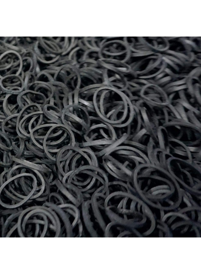 Amelia Beauty | 500 Count 1/2" Rubber Bands | Premium US Made Rubber Hair Ties | Ideal for Ponytails, Braids & Beards | Strong All Day Hold | Convenient Re-closable Container | Black