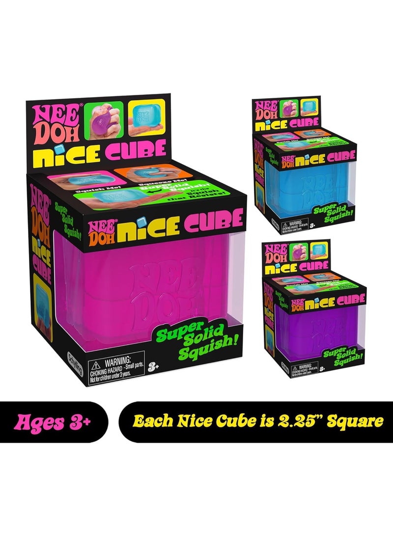 Schylling NeeDoh Nice Cube -Sensory Squeeze Toy with Super Solid Squish - 2.25" Cube (Pink) - Image 2