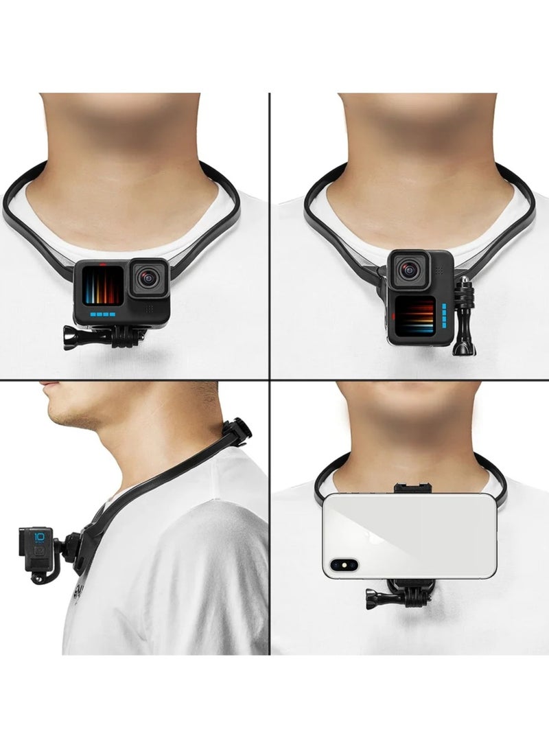 Phone Action Camera 2 in 1 Neck Hold Mount for GoPro Insta360 DJI OSMO Action Universal Action Camera Phone Accessories - Image 4