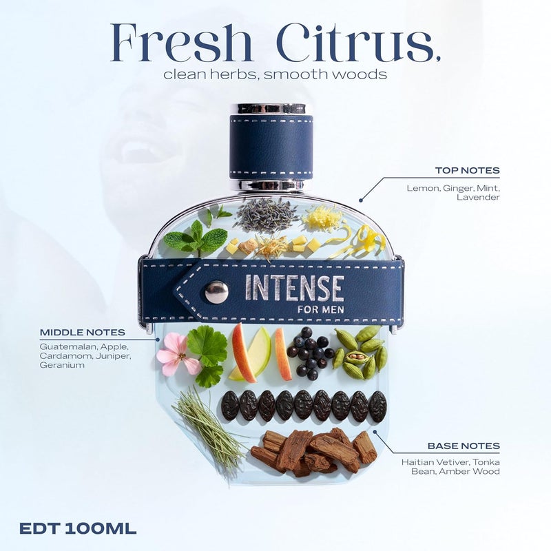 Sapil Intense for Men Eau De Toilette 100ml - Aromatic Spicy Fragrance - Image 2