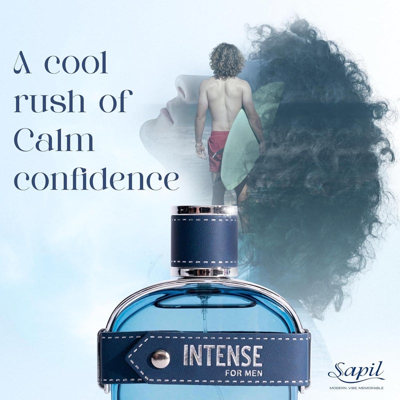 Sapil Intense for Men Eau De Toilette 100ml - Aromatic Spicy Fragrance - Image 3