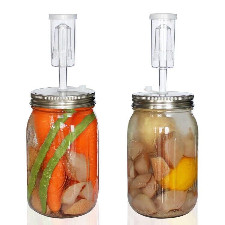 laffeya Fermentation Lids Kit - Wide Mouth Mason Jar Fermenting Lids 2 with Airlocks 2 & Grommets 4, Stainless Steel Fermenter Lid for Making Hot Sauce Pickle Hot Beer Wine (Jars Not Included) - Image 2