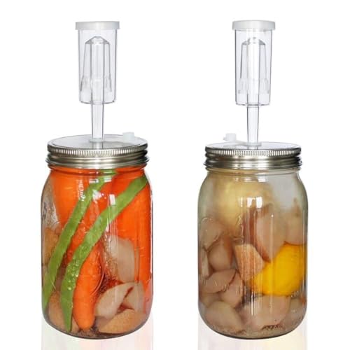 laffeya Fermentation Lids Kit - Wide Mouth Mason Jar Fermenting Lids 2 with Airlocks 2 & Grommets 4, Stainless Steel Fermenter Lid for Making Hot Sauce Pickle Hot Beer Wine (Jars Not Included) - Image 1