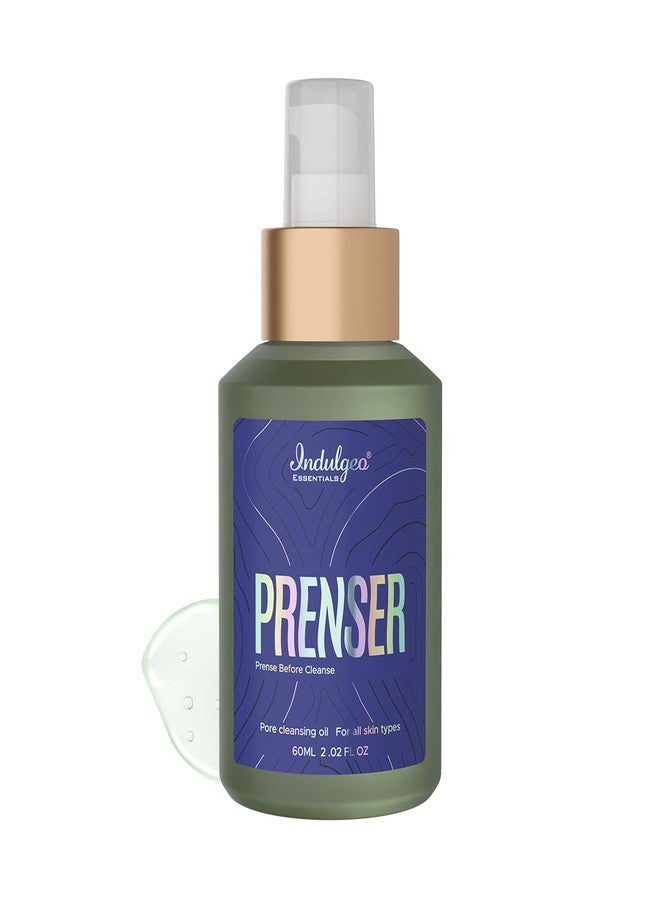 INDULGEO ESSENTIALS Prenser Pre Cleansing Oil for Makeup Removal | Deep Cleanser for Face, Helps to Reduce Blackheads & Open Pores, Nourishing Formula, Organic (60ml) - Image 1