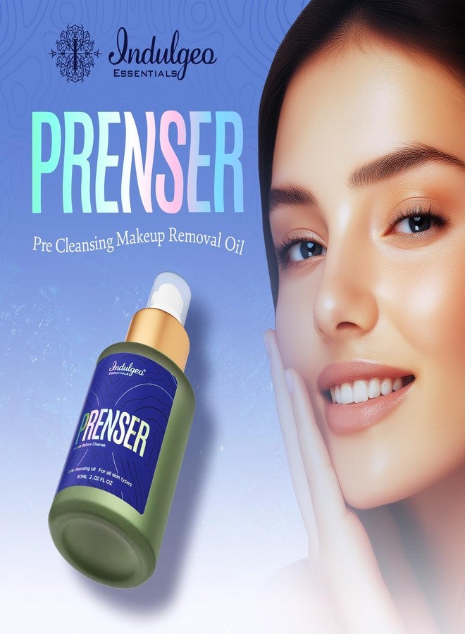 INDULGEO ESSENTIALS Prenser Pre Cleansing Oil for Makeup Removal | Deep Cleanser for Face, Helps to Reduce Blackheads & Open Pores, Nourishing Formula, Organic (60ml) - Image 2
