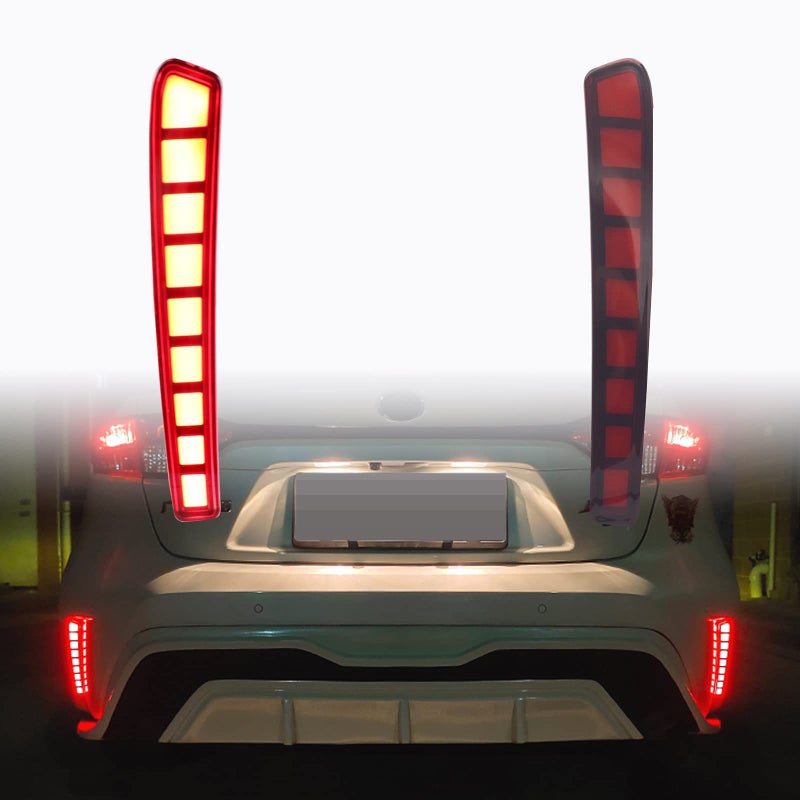 PGTOPONE Red LED Rear Bumper Reflectors Fog Brake Tail Light Sequential Turn Signal Lamps Accessories Kit For 2020 2021 2022 2023 Toyota Corolla L LE SE Rear Fog Light