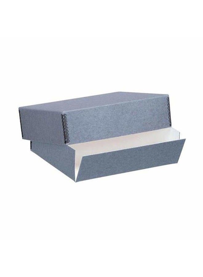 Museum Archival Drop-Front Storage Box, Acid-Free with Metal Edges, 8.5 X 10.5 X 3 inches, Gray (733-0008) Custom LIN-733-0008