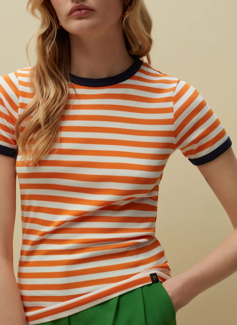 Ovs PIOMBO striped T-shirt in Supima cotton