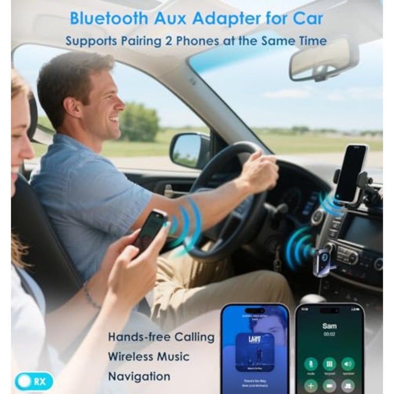 Airplane Bluetooth Adapter for Headphones or BT Devices, Bluetooth Transmitter for TV Dual Link Low Latency, Wireless AUX Adapter Receiver for Speakers/Car Stereo, Transmitter Receiver - Image 5