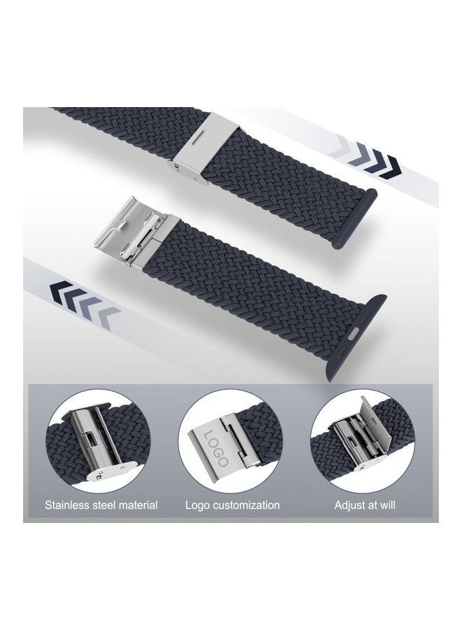 نيبمينينت سوار ساعة بديل مضفر من الإستانلس ستيل لساعة أبل سيريز 7/6/SE/5/4/3/2/1 مقاس 38/40/41 مم أزرق - Image 3