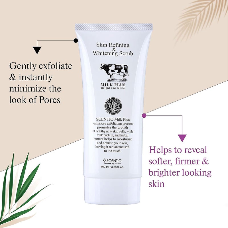 CHEENNY Milk Plus Organic Skin Refining Whitening Scrub 100ml Made In Thailand - Image 4