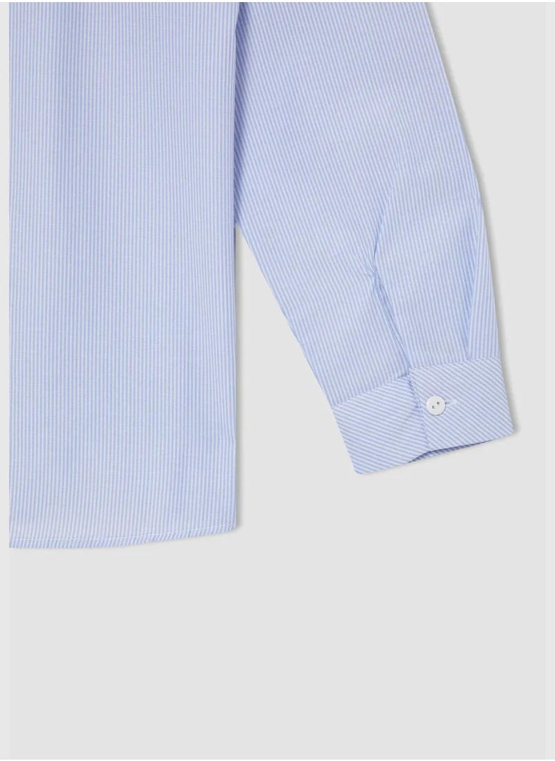 DeFacto Relax Fit Long Sleeve Poplin Shirt