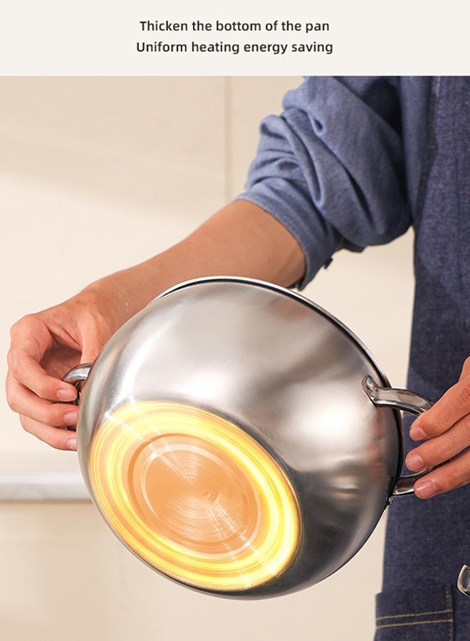 طقم أواني طهي من الفولاذ المقاوم للصدأ مكون من 6 قطع مع أغطية زجاجية سميكة مقاومة للصدأ ومتينة ومقاومة للحرارة. - Image 5