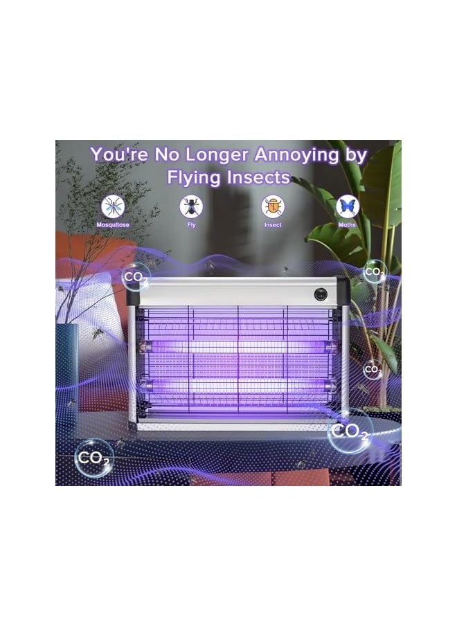 Necomi - Bug Zapper Mosquito Killer With Protective Grid Necomi Powerful 20W Uv Led Lamps Mosquito Zapper Plug In Hanging Insect Trap For Mosquito Moth Fly Insect - Image 1