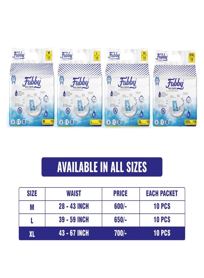 Fabby Adult Diapers, Overnight, Unisex, Tape Style, 2 Litres Absorption, 10 Count (XL, 10, count) - Image 5