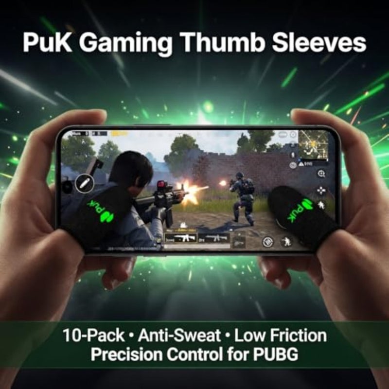 PuK Mobile Gaming Thumb Sleeves - Pack of 10 Breathable Anti-Sweat Gaming Finger Sleeves for Smooth Glide and Precision Control - Mobile Game Accessories Optimized for FPS and Battle Royale Type Games - Image 2