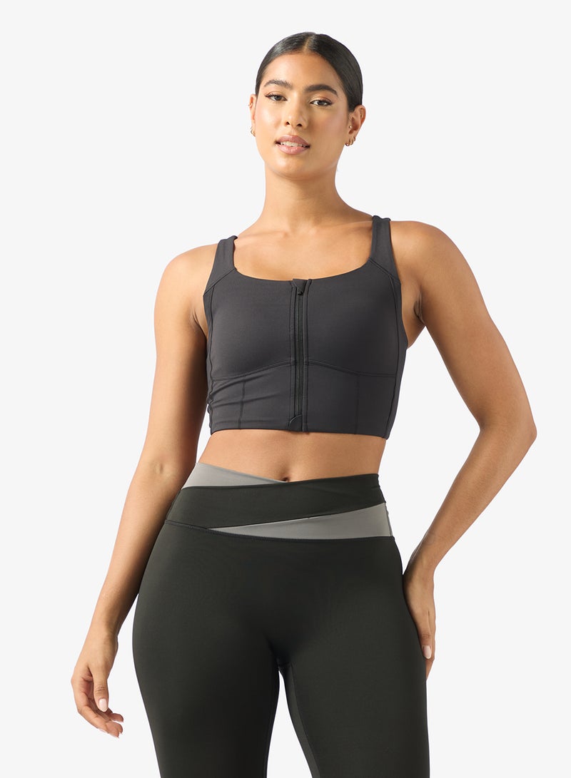 ANTA Easy-On Sports Bra / Tight Workout Training Commute Tank Black - Image 1
