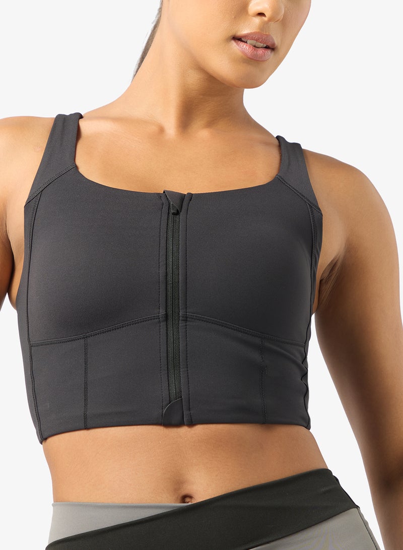 ANTA Easy-On Sports Bra / Tight Workout Training Commute Tank Black - Image 3