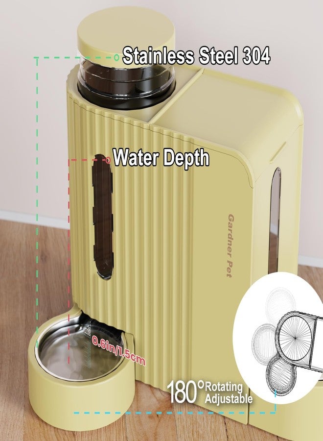 Gardner Pet Gravity Automatic 2-in-1 Pet Feeder, 0.8 Gallons*2 Cat Feeder and Water Dispenser Set, 100% BPA-Free and Stainless Steel Water Bowl for Dogs, Cats, Rabbits, Puppies (Yellow) - Image 5
