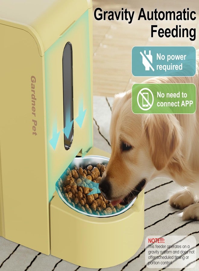Gardner Pet Gravity Automatic 2-in-1 Pet Feeder, 0.8 Gallons*2 Cat Feeder and Water Dispenser Set, 100% BPA-Free and Stainless Steel Water Bowl for Dogs, Cats, Rabbits, Puppies (Yellow) - Image 4