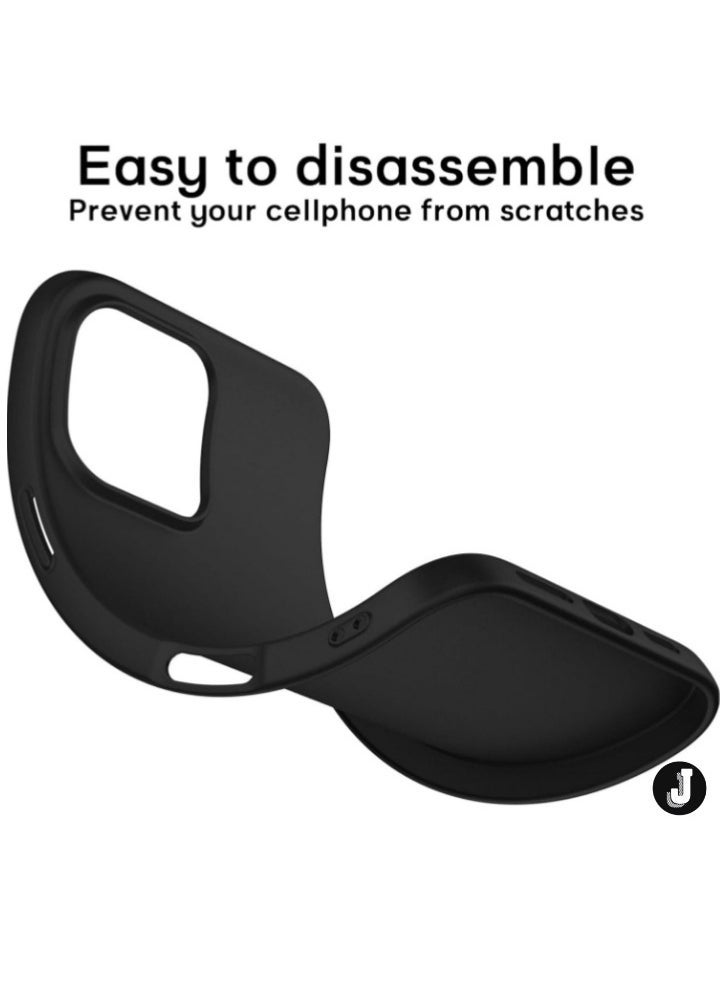 JAJEEK "iPhone 16 Pro Black Case – Ultra-Thin Matte Cover with Camera Lens and Screen Protectors, Soft Touch, Shockproof Design" - Image 5