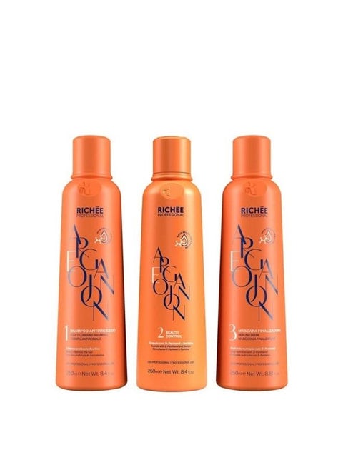 Argan E Ojon Kit | Rich Formula, Perfect Straight, Extreme Hydration | (3x) 250 ml / 8.4 fl.oz.