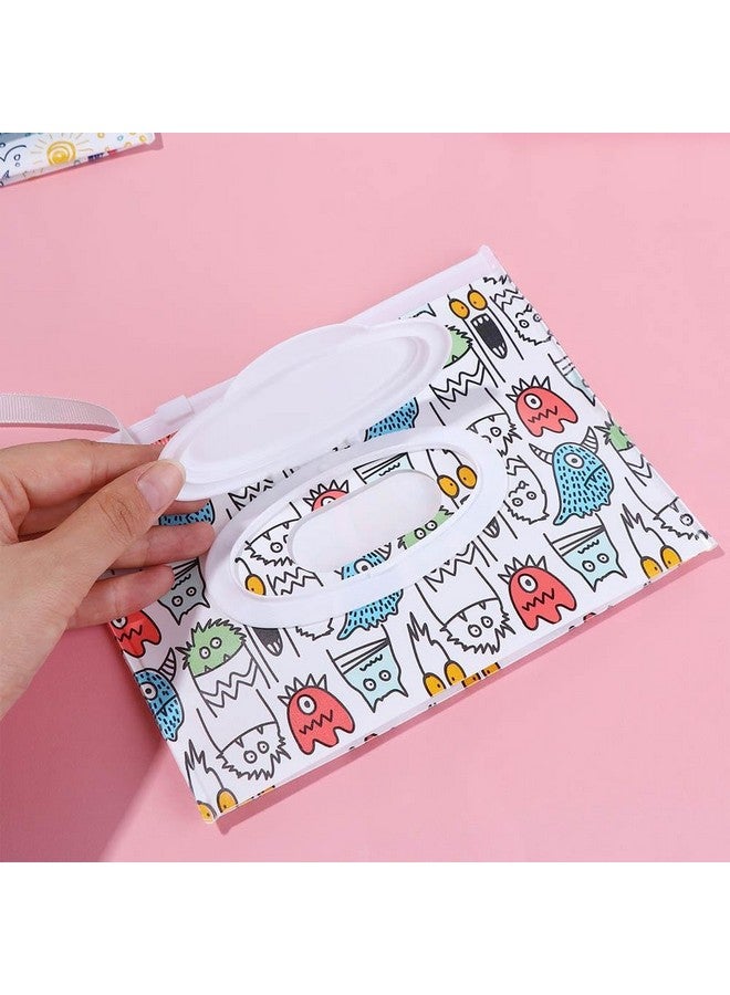 Pokinge 5pcs EVA Baby Wet Wipe Holders Portable Reusable Travel Wipes Case, Wipe Bags Wet Wipes Container Wet Wipes Holders for Travel - Image 3