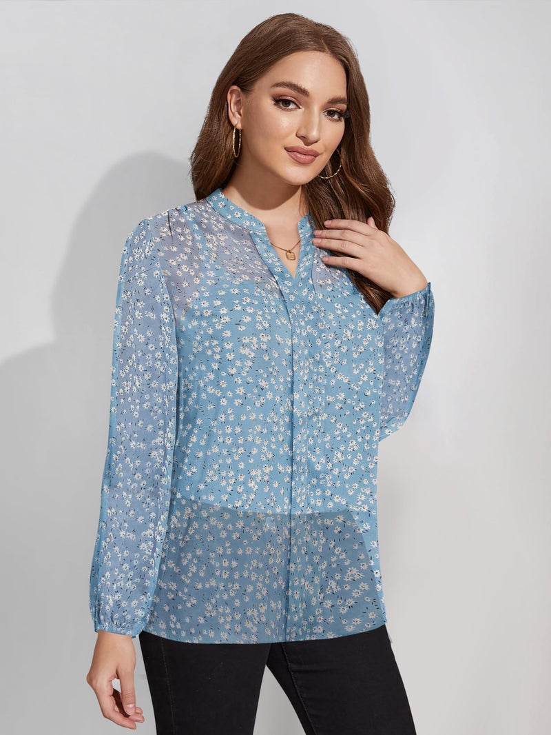 Toochki Women's Georgette Floral Straight Western Top | Winter Tops | Western | Latest Woman Tunic | Trendy - Image 2