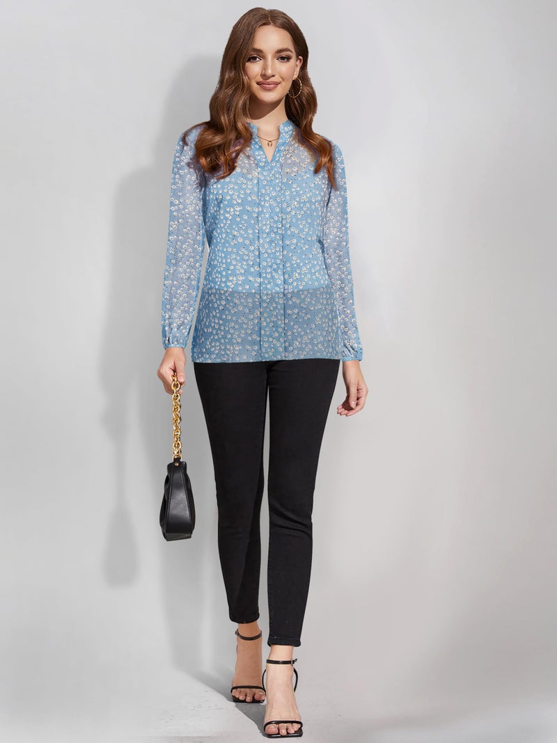 Toochki Women's Georgette Floral Straight Western Top | Winter Tops | Western | Latest Woman Tunic | Trendy - Image 5