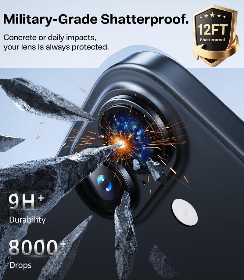Mr Shield Mr.Shield Top-Notch 3D Camera Lens Protector Ring For iPhone 17, 1:1 Keep Original Lens Design and Color, 9H Hardness, Easy Installation - Black Titanium - Image 3